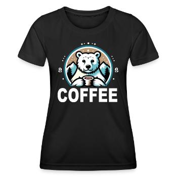 Ours Polaire, Café, Buveur De Café, Bureau, Propriétaire De Café, Café - T-shirt sport Femme - noir - Devant - AI Model Female 172 light (172cm)