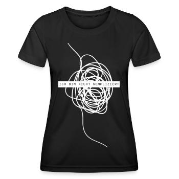 Ich bin nicht kompliziert - Frauen Funktions-T-Shirt - Schwarz - Vorne - AI Model Female 172 light (172cm)