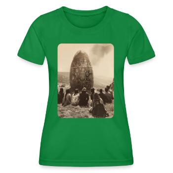 Gloire au monolithe d’œuf - T-shirt sport Femme - vert - Devant - AI Model Female 172 dark (172cm)