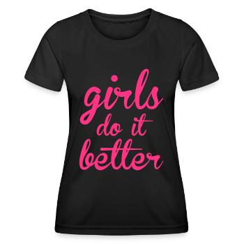 Girls - Frauen Funktions-T-Shirt - Schwarz - Vorne - AI Model Female 172 light (172cm)