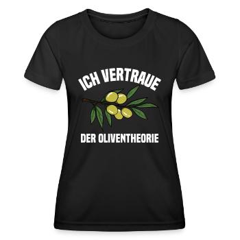 Die Oliventheorie - Frauen Funktions-T-Shirt - Schwarz - Vorne - AI Model Female 172 light (172cm)