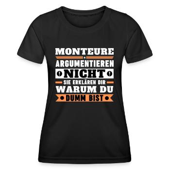 Fitters don't argue - Women's Functional T-Shirt - black - Front - AI Model Female 172 light (172cm)