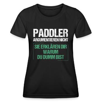 Paddlers don't argue - Women's Functional T-Shirt - black - Front - AI Model Female 172 light (172cm)