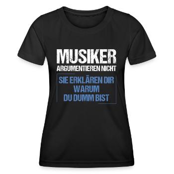 Les musiciens ne se disputent pas - T-shirt sport Femme - noir - Devant - AI Model Female 172 light (172cm)