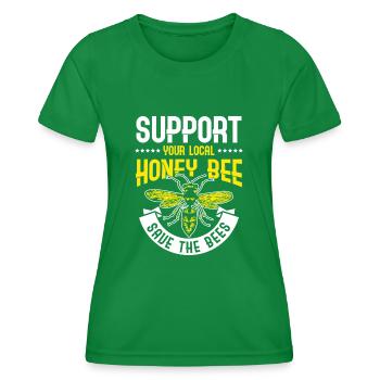 Support your local Honey Bee Save the Bees - T-shirt sport Femme - vert - Devant - AI Model Female 172 dark (172cm)