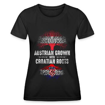 Autrichiens d’origine croate - T-shirt sport Femme - noir - Devant - AI Model Female 172 light (172cm)