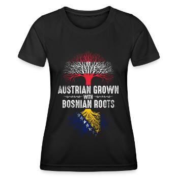 Autrichiens d’origine bosniaque - T-shirt sport Femme - noir - Devant - AI Model Female 172 light (172cm)