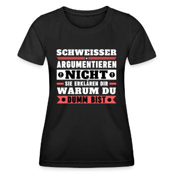 Les soudeurs ne se disputent pas - T-shirt sport Femme - noir - Devant - AI Model Female 172 light (172cm)