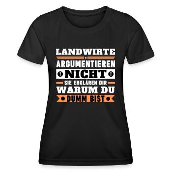 Les agriculteurs ne se disputent pas - T-shirt sport Femme - noir - Devant - AI Model Female 172 light (172cm)