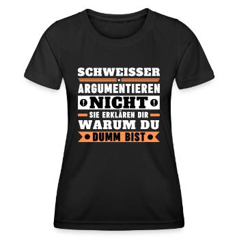 Les soudeurs ne se disputent pas - T-shirt sport Femme - noir - Devant - AI Model Female 172 light (172cm)