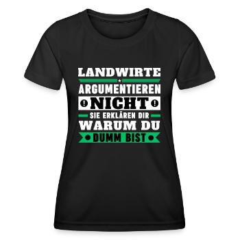 Les agriculteurs ne discutent pas - T-shirt sport Femme - noir - Devant - AI Model Female 172 light (172cm)