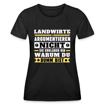 Landwirte argumentieren nicht - Frauen Funktions-T-Shirt - Schwarz - Vorne - AI Model Female 172 light (172cm)