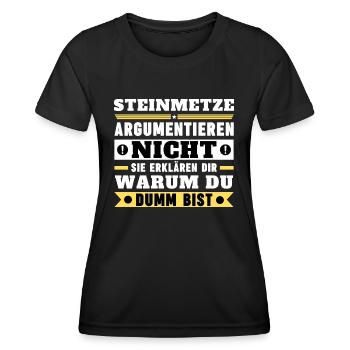 Stonemasons don't argue - Women's Functional T-Shirt - black - Front - AI Model Female 172 light (172cm)