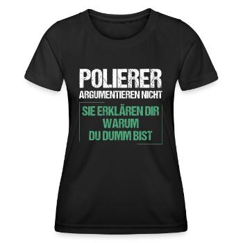 Les polisseurs ne discutent pas - T-shirt sport Femme - noir - Devant - AI Model Female 172 light (172cm)