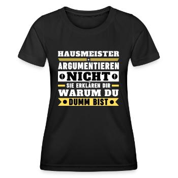 Caretakers don't argue - Women's Functional T-Shirt - black - Front - AI Model Female 172 light (172cm)
