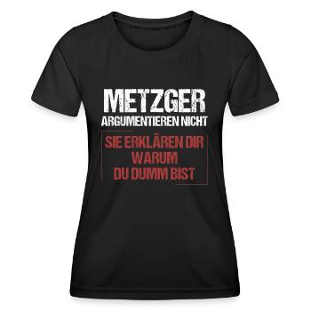 Les bouchers ne discutent pas - T-shirt sport Femme - noir - Devant - AI Model Female 172 light (172cm)