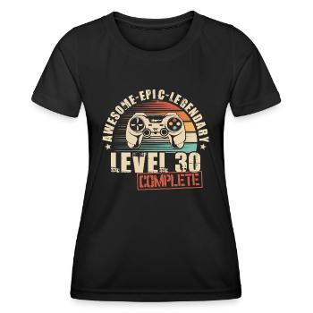 30th Anniversary Gamer 30th Anniversary Level 30 Complete - Women's Functional T-Shirt - black - Front - AI Model Female 172 light (172cm)