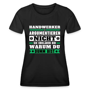 Les artisans ne discutent pas - T-shirt sport Femme - noir - Devant - AI Model Female 172 light (172cm)