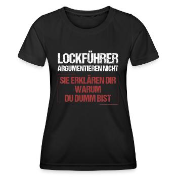 Les dirigeants de leurre ne discutent pas - T-shirt sport Femme - noir - Devant - AI Model Female 172 light (172cm)