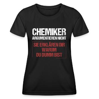 Les chimistes ne discutent pas - T-shirt sport Femme - noir - Devant - AI Model Female 172 light (172cm)