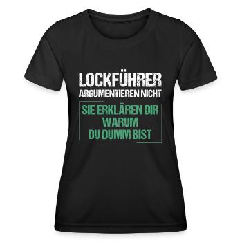 Les dirigeants de leurre ne discutent pas - T-shirt sport Femme - noir - Devant - AI Model Female 172 light (172cm)