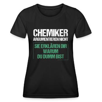 Les chimistes ne discutent pas - T-shirt sport Femme - noir - Devant - AI Model Female 172 light (172cm)
