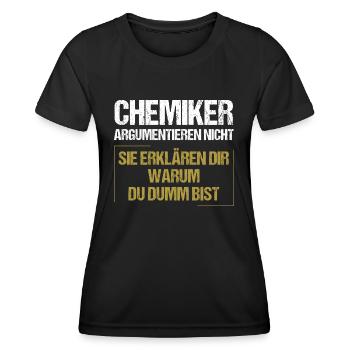 Les chimistes ne discutent pas - T-shirt sport Femme - noir - Devant - AI Model Female 172 light (172cm)