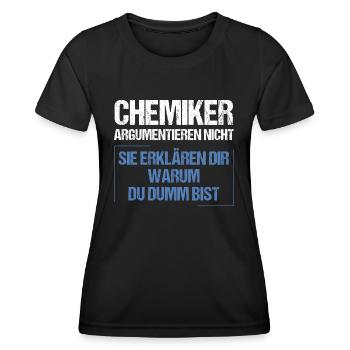 Les chimistes ne discutent pas - T-shirt sport Femme - noir - Devant - AI Model Female 172 light (172cm)