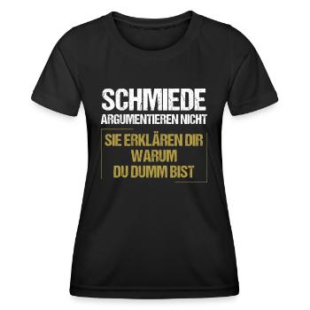 Les forgerons ne se disputent pas - T-shirt sport Femme - noir - Devant - AI Model Female 172 light (172cm)