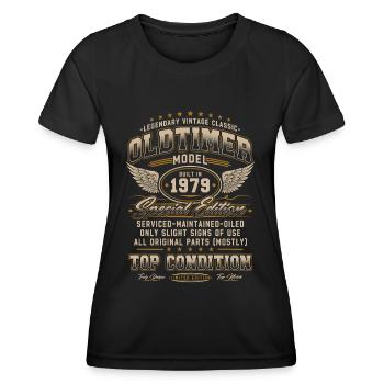 Oldtimer Baujahr 1979 Jahrgang Geburtstag Geschenk - Frauen Funktions-T-Shirt - Schwarz - Vorne - AI Model Female 172 light (172cm)