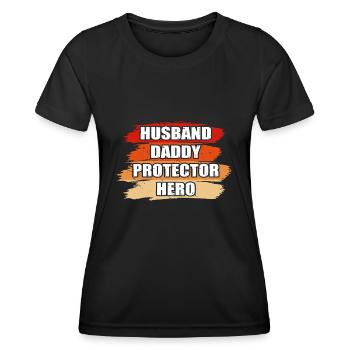 Father's Day Dad Dad Dad Dad Dad Dad - Women's Functional T-Shirt - black - Front - AI Model Female 172 light (172cm)