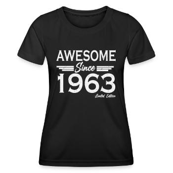 Né en 1963 60 ans anniversaire - T-shirt sport Femme - noir - Devant - AI Model Female 172 light (172cm)