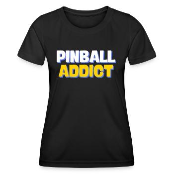 lettrage Pinball Addict cool - T-shirt sport Femme - noir - Devant - AI Model Female 172 light (172cm)