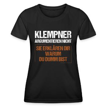 Plumbers don't argue - Women's Functional T-Shirt - black - Front - AI Model Female 172 light (172cm)
