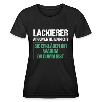 Les peintres ne discutent pas - T-shirt sport Femme - noir - Devant - AI Model Female 172 light (172cm)