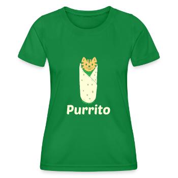 Purrito - Cats burrito purr cat kitten - Women's Functional T-Shirt - kelly green - Front - AI Model Female 172 dark (172cm)