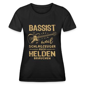 Lustiger Bassist Spruch Bass Basser E Bass - Frauen Funktions-T-Shirt - Schwarz - Vorne - AI Model Female 172 light (172cm)