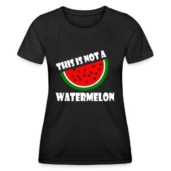 THIS IS NOT A WATERMELON - Frauen Funktions-T-Shirt - Schwarz - Vorne - AI Model Female 172 light (172cm)