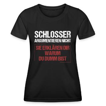 Les serruriers ne discutent pas - T-shirt sport Femme - noir - Devant - AI Model Female 172 light (172cm)