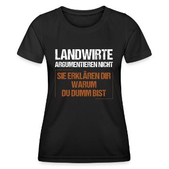 Les agriculteurs ne discutent pas - T-shirt sport Femme - noir - Devant - AI Model Female 172 light (172cm)