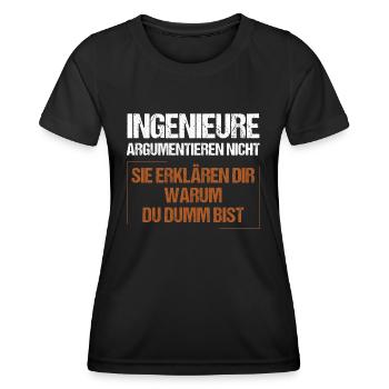 Engineers don't argue - Women's Functional T-Shirt - black - Front - AI Model Female 172 light (172cm)
