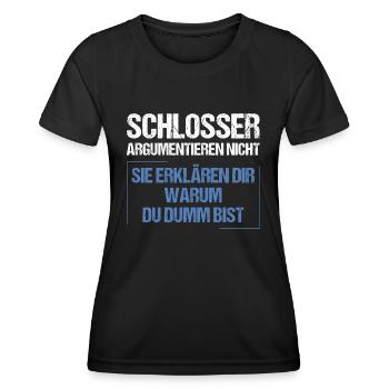 Les serruriers ne discutent pas - T-shirt sport Femme - noir - Devant - AI Model Female 172 light (172cm)