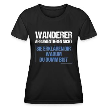 Hikers don't argue - Women's Functional T-Shirt - black - Front - AI Model Female 172 light (172cm)