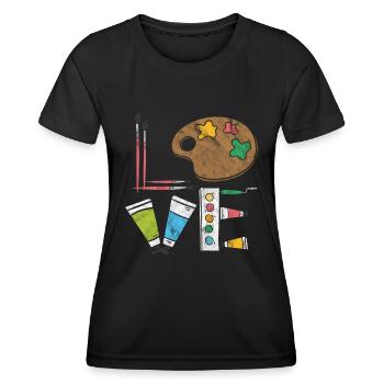 Kunst - Frauen Funktions-T-Shirt - Schwarz - Vorne - AI Model Female 172 light (172cm)