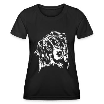 Wilsigns Australian Shepherd - T-shirt sport Femme - noir - Devant - AI Model Female 172 light (172cm)