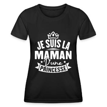 Je suis la maman d une princesse - T-shirt sport Femme - noir - Devant - AI Model Female 172 light (172cm)