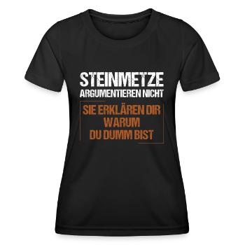 Stonemasons don't argue - Women's Functional T-Shirt - black - Front - AI Model Female 172 light (172cm)