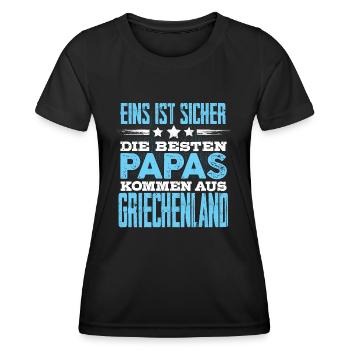GRIECHENLAND - papa - Frauen Funktions-T-Shirt - Schwarz - Vorne - AI Model Female 172 light (172cm)