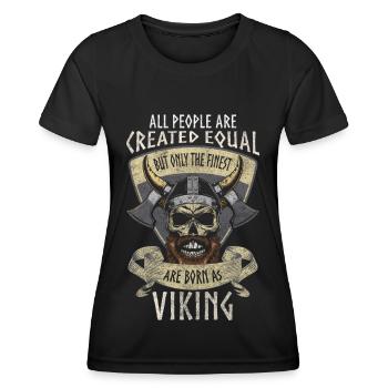 Nordisch Rune Valhalla Raben - Frauen Funktions-T-Shirt - Schwarz - Vorne - AI Model Female 172 light (172cm)