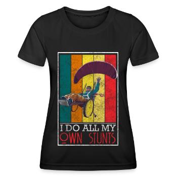 Handicap Drôle - T-shirt sport Femme - noir - Devant - AI Model Female 172 light (172cm)